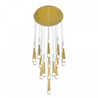 Люстра подвесная Вегас CL227162 Citilux бежевая на 16 ламп, основание бежевое в стиле хай-тек современный каскад Люстра подвесная Вегас CL227162 Citilux бежевая на 16 ламп, основание бежевое в стиле хай-тек современный каскад